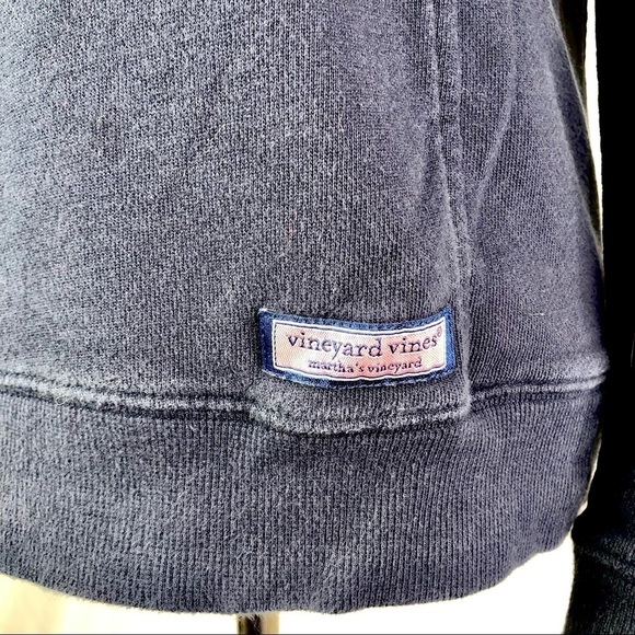 Vineyard Vines navy quarter zip sweatshirt pullover woven cotton shoulders XS - Picture 3 of 10